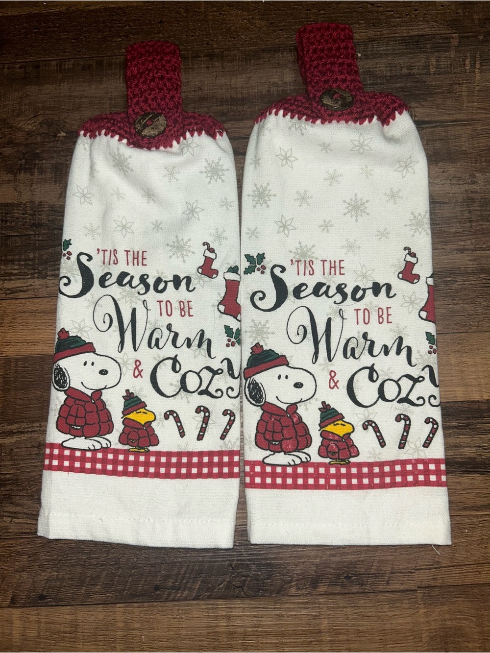 Peanuts Snoopy Christmas Hanging Towel Set